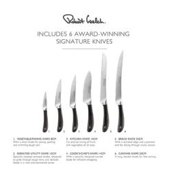 Robert Welch Signature Knife Block Sharpener And 6 Knives 13 Robert Welch Signature Knife Block Sharpener And 6 Knives -Kitchen Supplies Store 14170 5