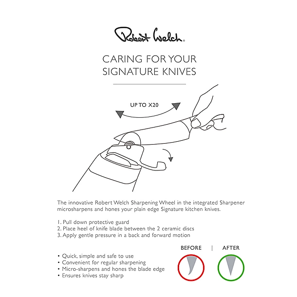 Robert Welch Signature Knife Block Sharpener And 6 Knives 8 Robert Welch Signature Knife Block Sharpener And 6 Knives - Image 6