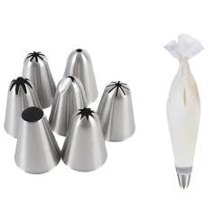 Professional Piping Set - 7 Nozzles And 1 Piping Bag