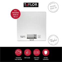 Taylor Digital Touchless Tare Scale Silver -Kitchen Supplies Store 26691 3