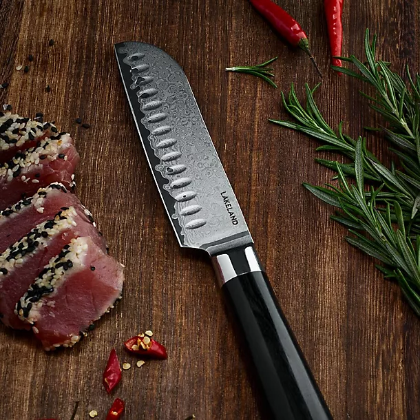 Lakeland Damascus Santoku Knife 13cm Blade 4 Lakeland Damascus Santoku Knife 13cm Blade - Image 2