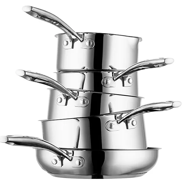 Lakeland 5-Piece Stainless Steel Ceramic Pan Set 3 Lakeland 5-Piece Stainless Steel Ceramic Pan Set