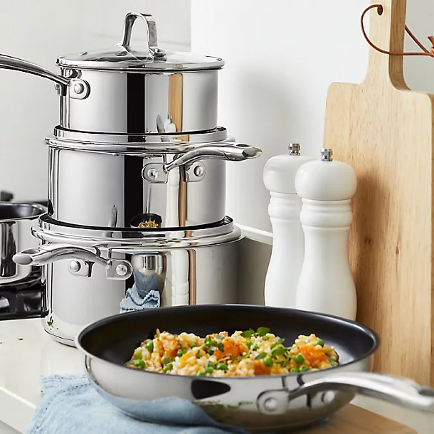 Lakeland 5-Piece Stainless Steel Ceramic Pan Set 4 Lakeland 5-Piece Stainless Steel Ceramic Pan Set - Image 2