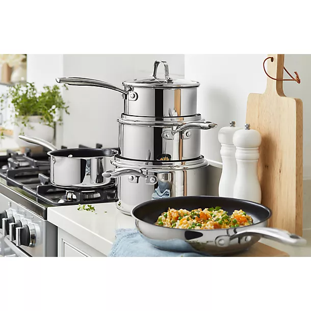 Lakeland 5-Piece Stainless Steel Ceramic Pan Set 5 Lakeland 5-Piece Stainless Steel Ceramic Pan Set - Image 3
