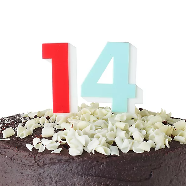 Meri-Meri Meri Meri Rainbow Acrylic Number Cake Toppers 4 Meri-Meri Meri Meri Rainbow Acrylic Number Cake Toppers - Image 2