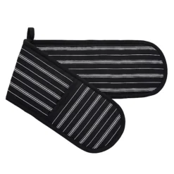 Lakeland Black Butcher’s Stripe Double Oven Gloves