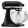 KitchenAid Artisan 4.8L Stand Mixer Matte Black Glass Bowl 5KSM156BBM -Kitchen Supplies Store 62117 1
