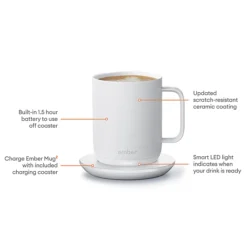 Ember Temperature Controlled Mug - White 295ml -Kitchen Supplies Store 62808 3