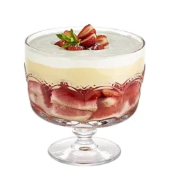Artland Pearl Ridge Large Glass Footed Trifle Bowl 20cm Dia.