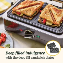 Cuisinart 2-in-1 Grill And Sandwich Maker Midnight Grey GRSM4U -Kitchen Supplies Store 63200 3