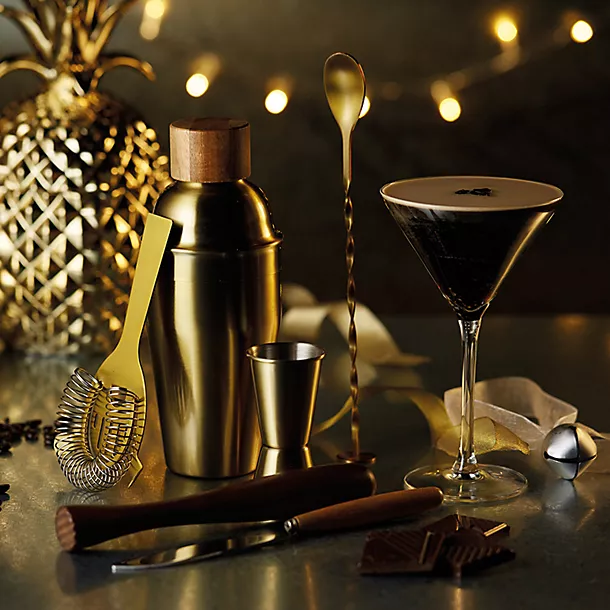 BarCraft 6 Piece Brass Finish Cocktail Set 4 BarCraft 6 Piece Brass Finish Cocktail Set - Image 2