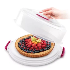 2 In 1 Height Adjustable Cake Carrier Caddy - Round Holds 30cm Cakes 18 2 In 1 Height Adjustable Cake Carrier Caddy - Round Holds 30cm Cakes -Kitchen Supplies Store 73433 6